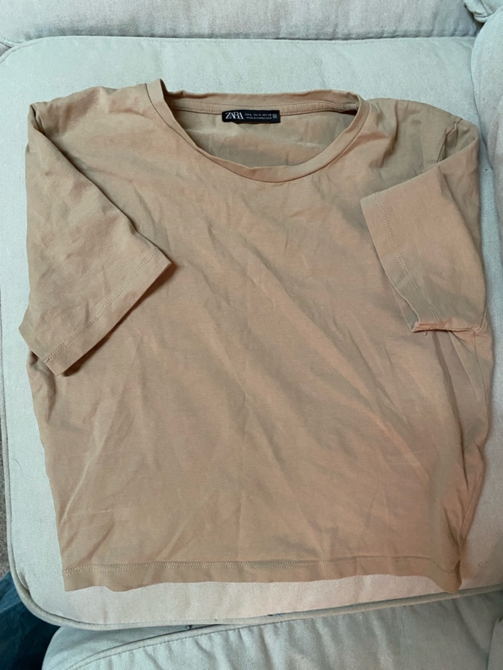 ZARA Beige Crewneck Tee
